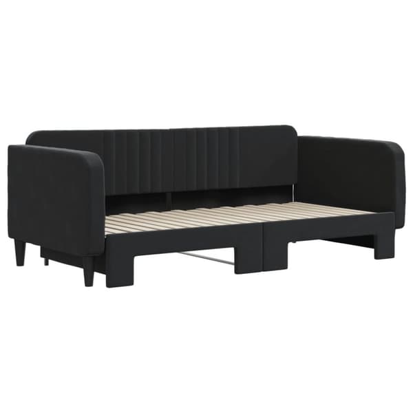 Dagbädd utdragbar svart 90x190 cm sammet