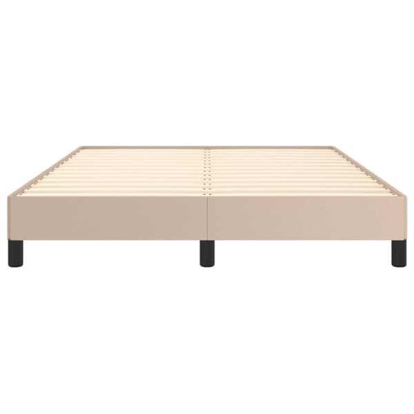 sengeramme 140x190 cm kunstlæder cappuccinofarvet