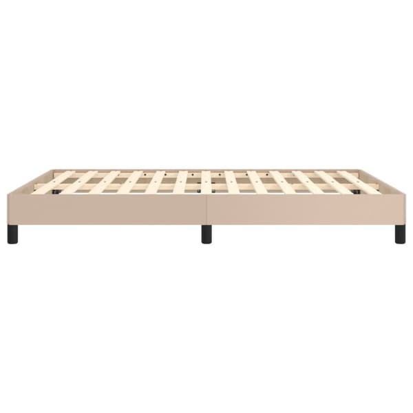 sengeramme 140x190 cm kunstlæder cappuccinofarvet