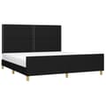 Miniatyrbillede 3 af 10: sengeramme med sengegavl 180x200 cm stof sort