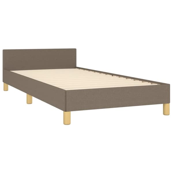 sengeramme med sengegavl 100x200 cm stof gråbrun