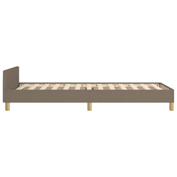 sengeramme med sengegavl 100x200 cm stof gråbrun