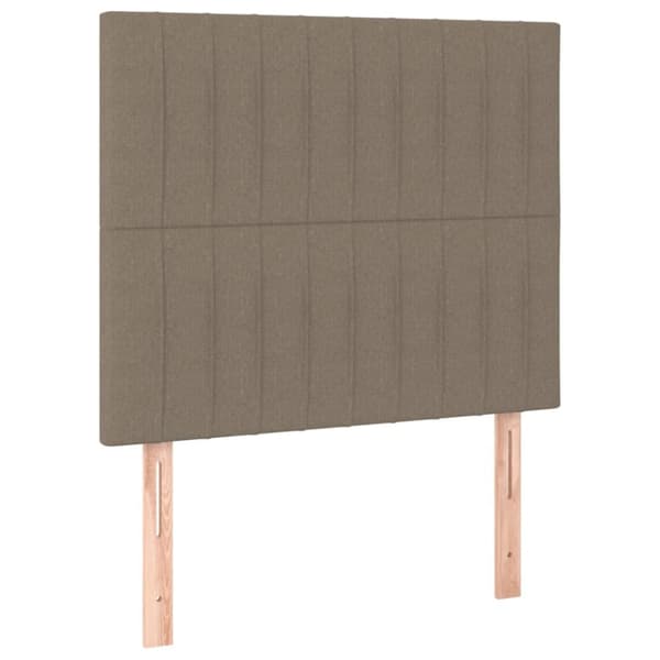sengeramme med sengegavl 100x200 cm stof gråbrun
