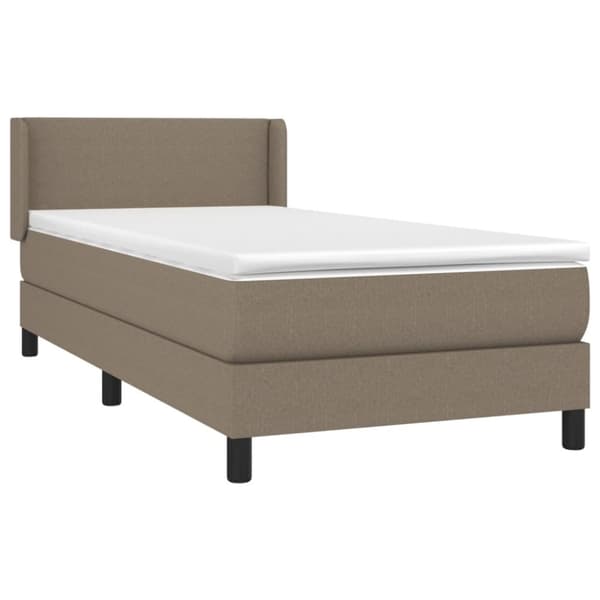 Ramsäng med madrass taupe 100x200 cm tyg