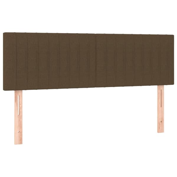Ramsäng med madrass mörkbrun 140x190 cm tyg