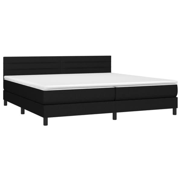 kontinentalseng med LED-lys 200x200 cm stof sort