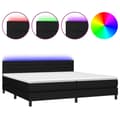 Miniatyrbillede 2 af 8: kontinentalseng med LED-lys 200x200 cm stof sort