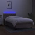 Pikkukuva 4 / 8: Ramsäng med madrass & LED taupe 80x200 cm tyg