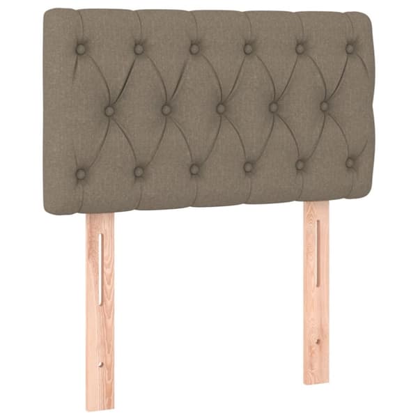 Ramsäng med madrass & LED taupe 80x200 cm tyg