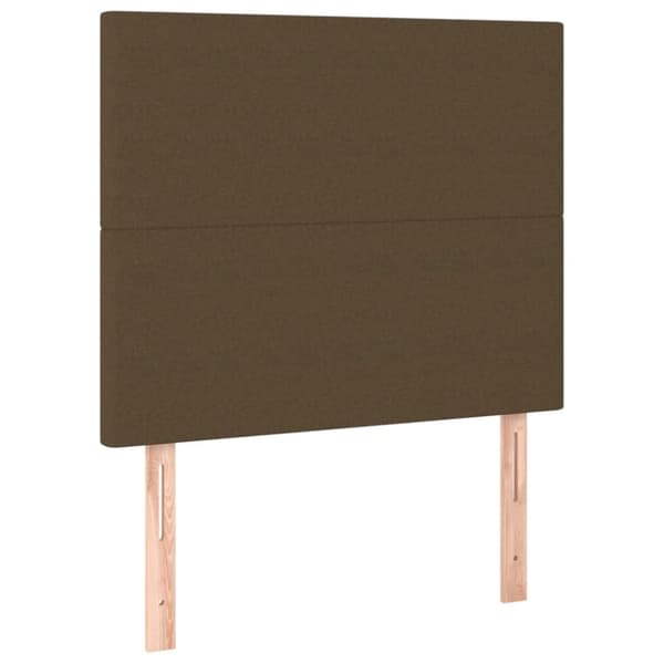 Ramsäng med madrass mörkbrun 90x190 cm tyg