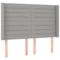 Miniatyrbillede 7 af 8: kontinentalseng med LED-lys 140x190 cm stof lysegrå