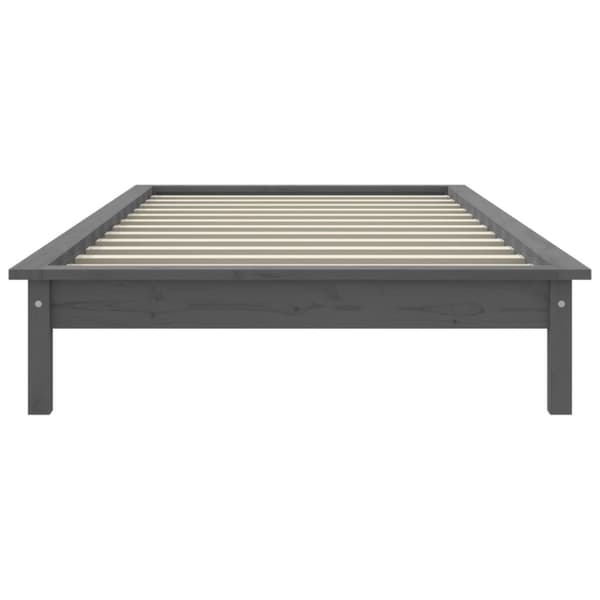 sengeramme 90x190 cm Single massivt fyrretræ grå
