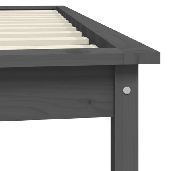 sengeramme 90x190 cm Single massivt fyrretræ grå