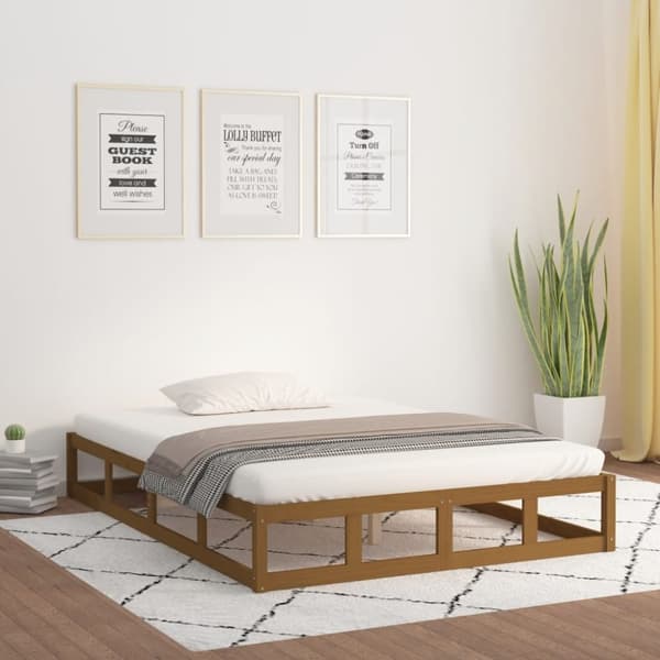 sengeramme 120x190 cm Small Double massivt træ gyldenbrun