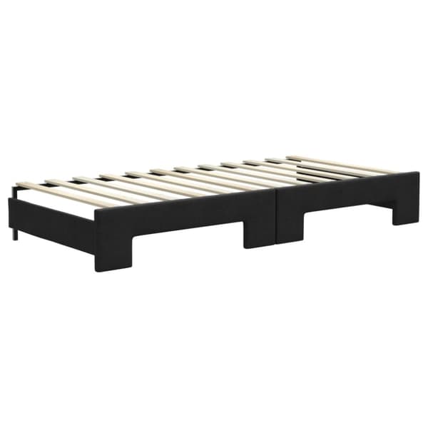 daybed med udtræk og skuffer 100x200 cm stof sort