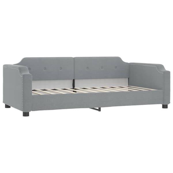 daybed med udtræk og madras 100x200 cm stof lysegrå