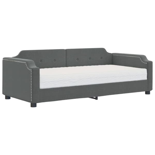 Dagbädd med madrass mörkgrå 100x200 cm tyg