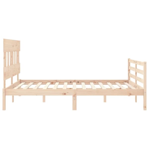 sengeramme med sengegavl kingsize massivt træ