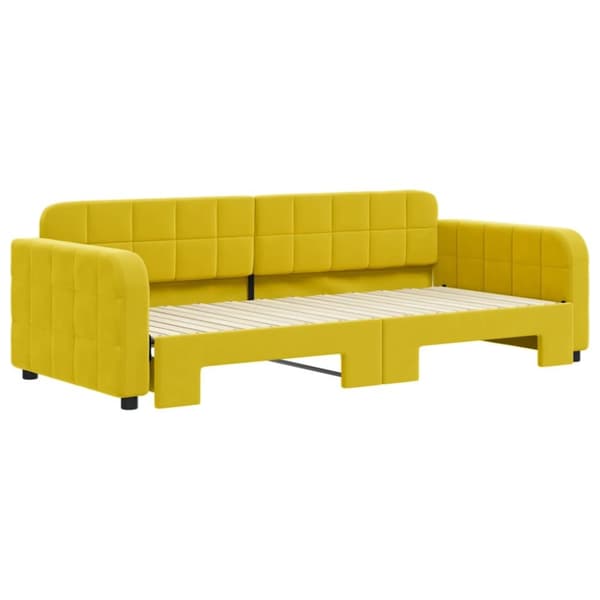 Dagbädd utdragbar gul 90x200 cm sammet