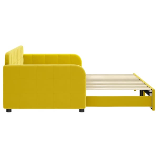 Dagbädd utdragbar gul 90x200 cm sammet