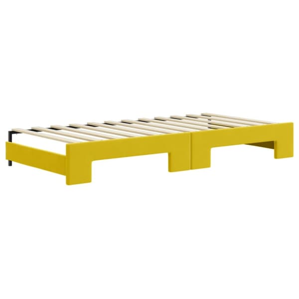Dagbädd utdragbar gul 90x200 cm sammet