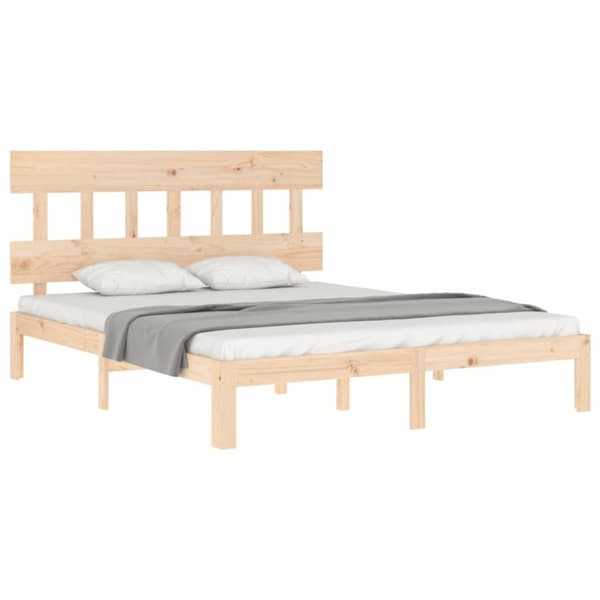 sengeramme med sengegavl 160x200 cm massivt træ