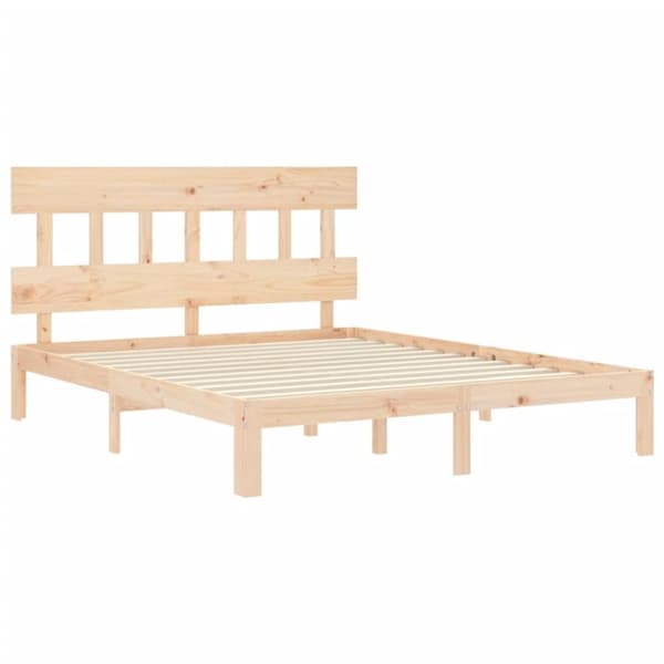 sengeramme med sengegavl 160x200 cm massivt træ
