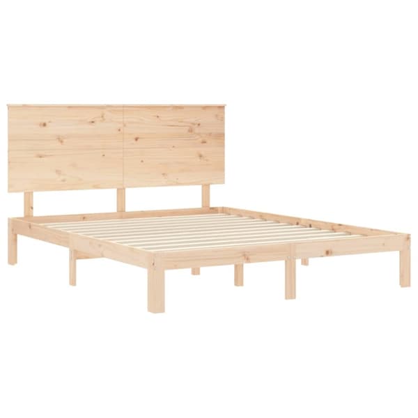 sengeramme med sengegavl 160x200 cm massivt træ