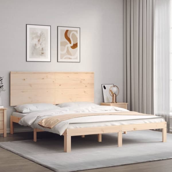 sengeramme med sengegavl 160x200 cm massivt træ