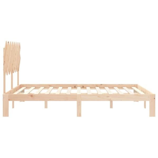 sengeramme med sengegavl 160x200 cm massivt træ