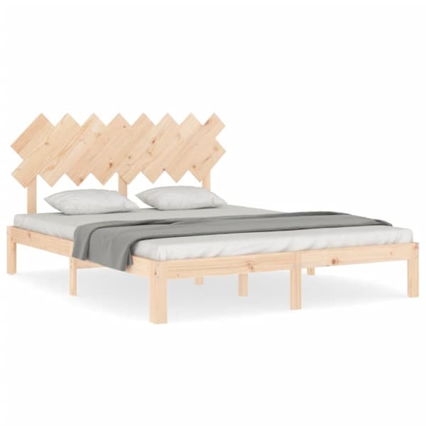 sengeramme med sengegavl 160x200 cm massivt træ