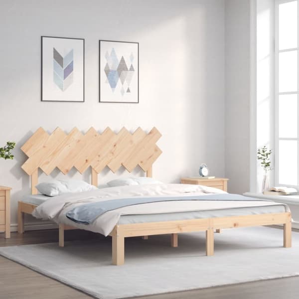 sengeramme med sengegavl 160x200 cm massivt træ