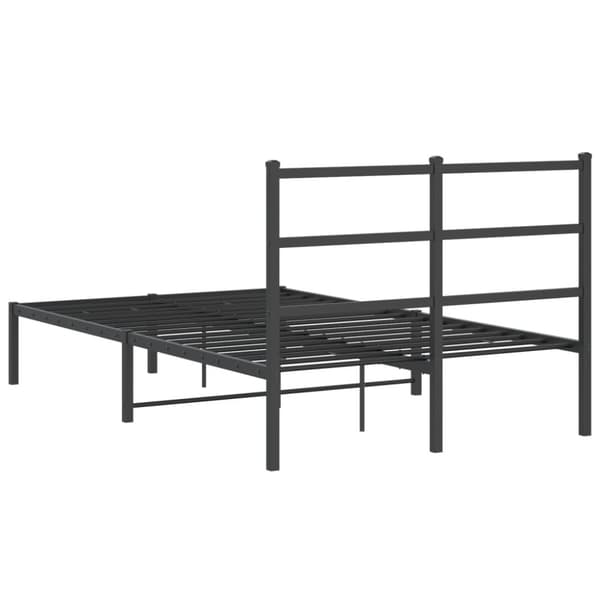 sengeramme med sengegavl 120x190 cm metal sort