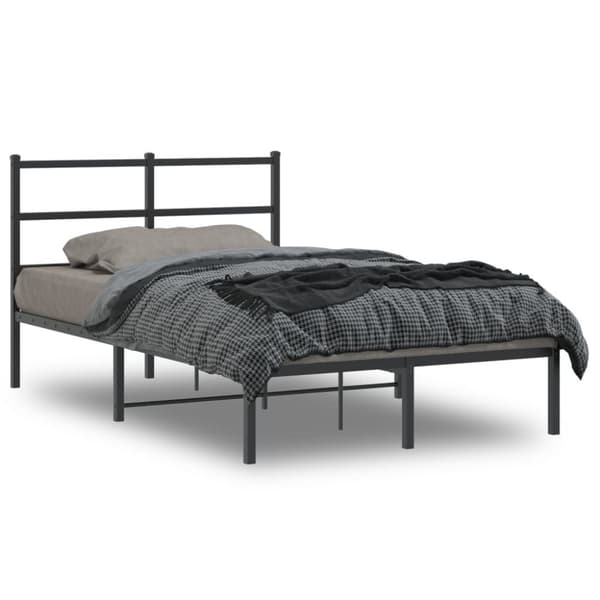 sengeramme med sengegavl 120x190 cm metal sort