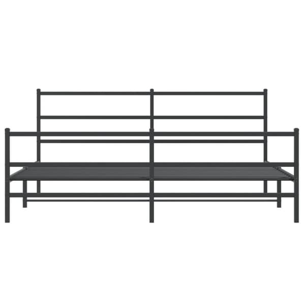 sengeramme med sengegavl og fodgærde 183x213 cm metal sort