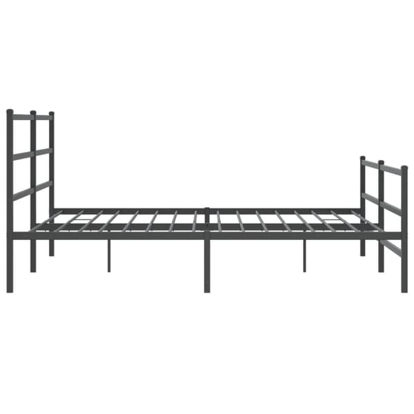 sengeramme med sengegavl og fodgærde 183x213 cm metal sort