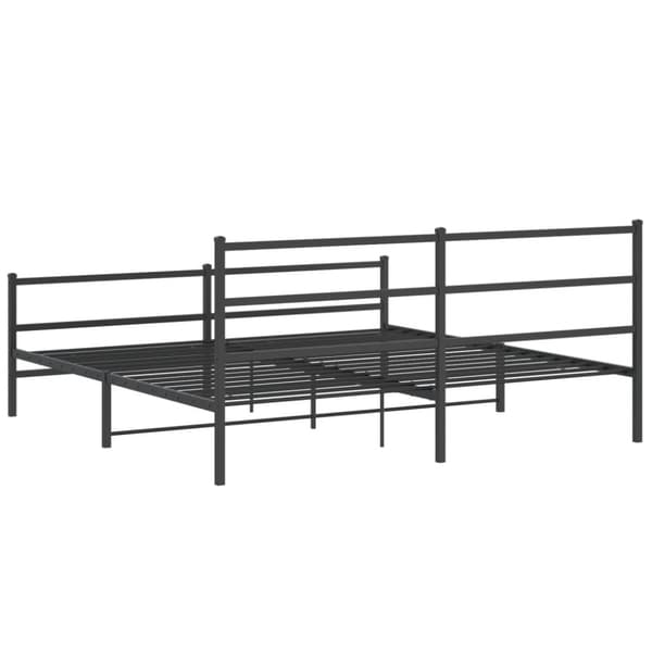 sengeramme med sengegavl og fodgærde 183x213 cm metal sort