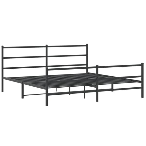 sengeramme med sengegavl og fodgærde 183x213 cm metal sort
