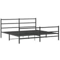 Miniatyrbillede 2 af 10: sengeramme med sengegavl og fodgærde 183x213 cm metal sort