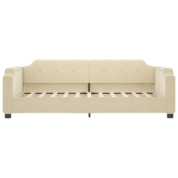 daybed med udtræk 100x200 cm stof cremefarvet
