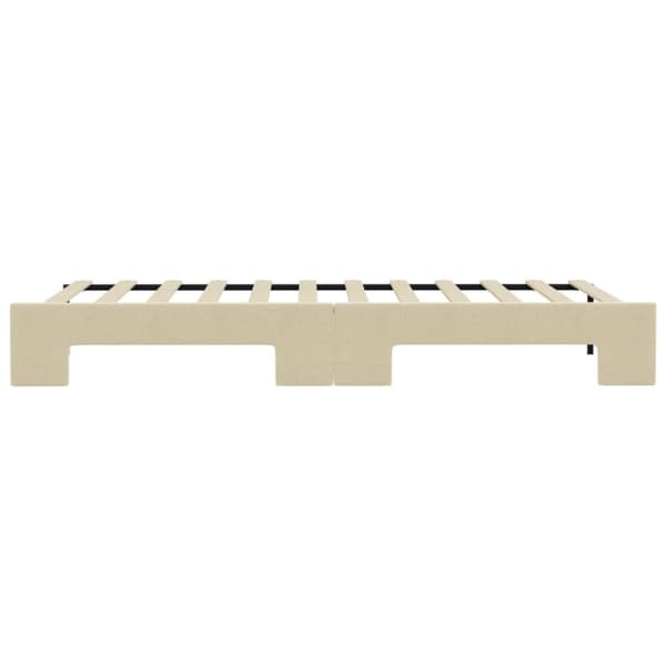 daybed med udtræk 100x200 cm stof cremefarvet
