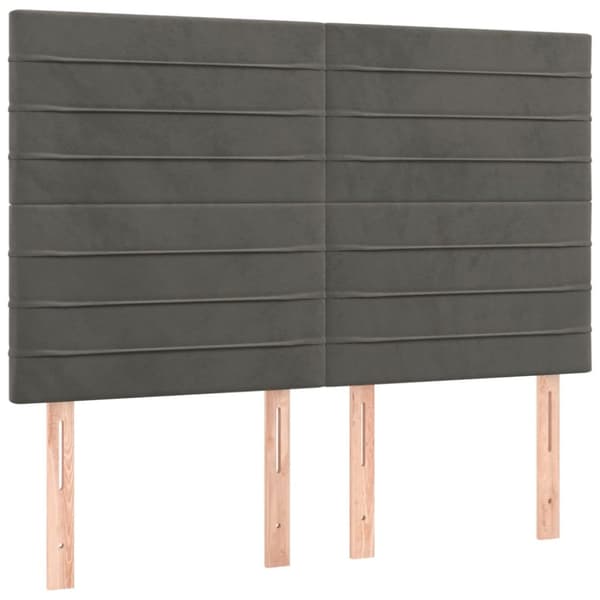 Ramsäng med madrass mörkgrå 140x190 cm sammet