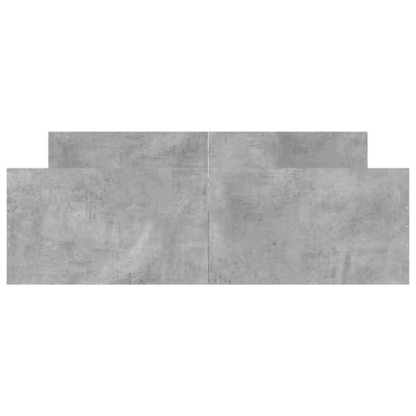 sengeramme med sengegavl og fodgærde 135x190 cm betongrå
