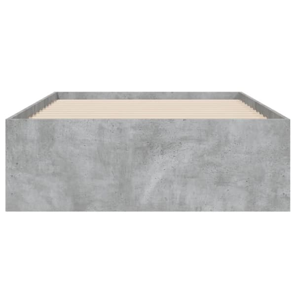 Sängynrunko laatikoilla betoninharmaa 100x200 cm tekninen puu