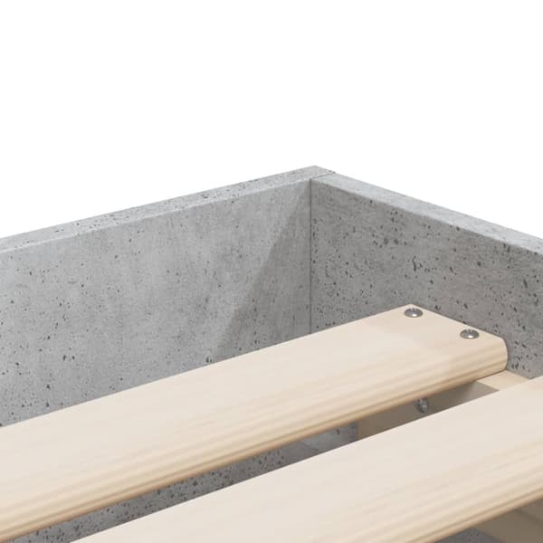 Sängynrunko laatikoilla betoninharmaa 100x200 cm tekninen puu