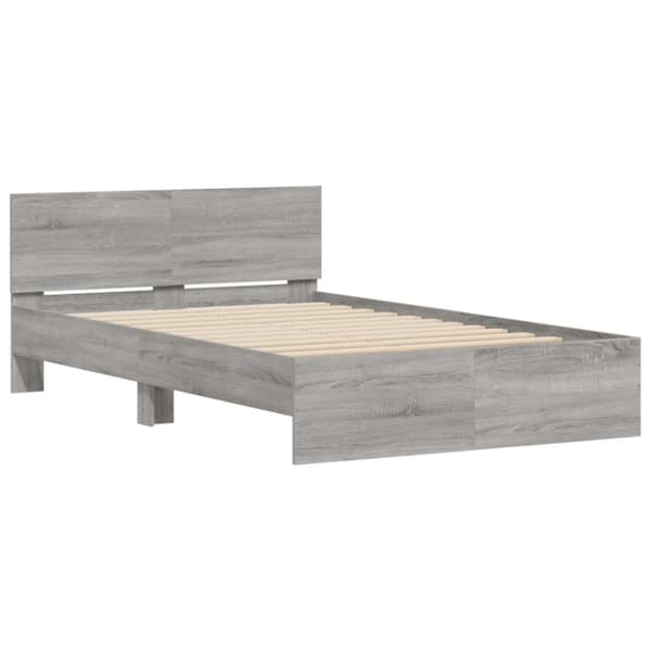 sengeramme med sengegavl 120x190 cm grå sonoma-eg