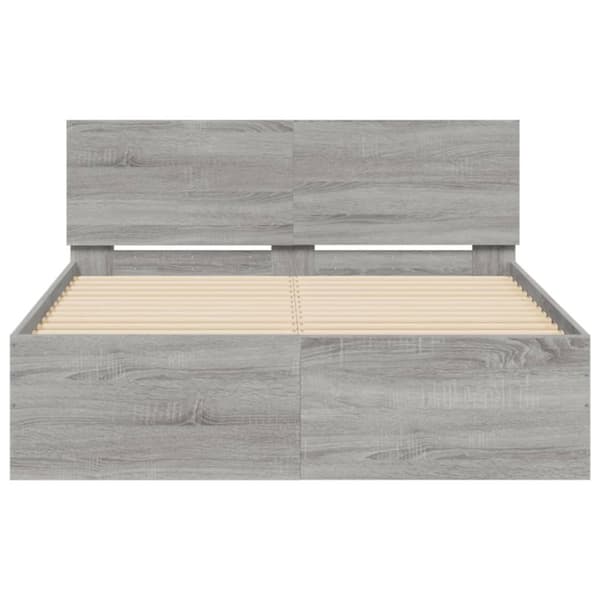 sengeramme med sengegavl 120x190 cm grå sonoma-eg