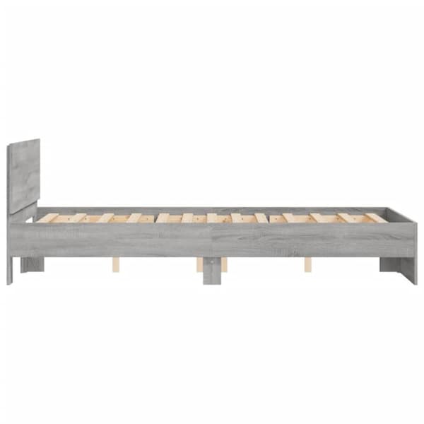 sengeramme med sengegavl 120x190 cm grå sonoma-eg