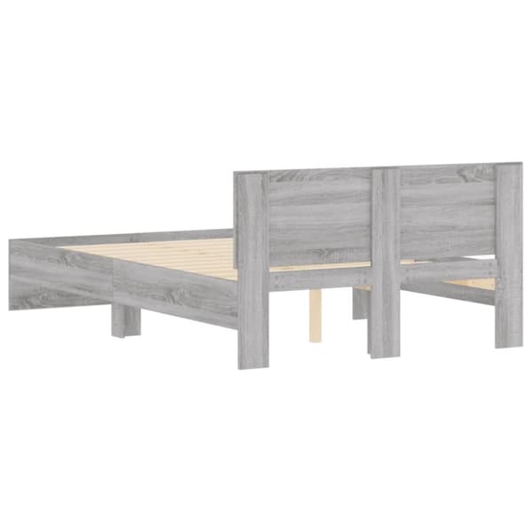 sengeramme med sengegavl 120x190 cm grå sonoma-eg
