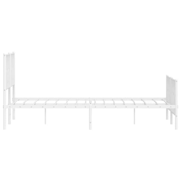 sengeramme med sengegavl og fodgærde 150x200 cm metal hvid